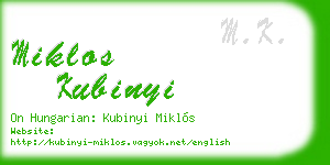 miklos kubinyi business card